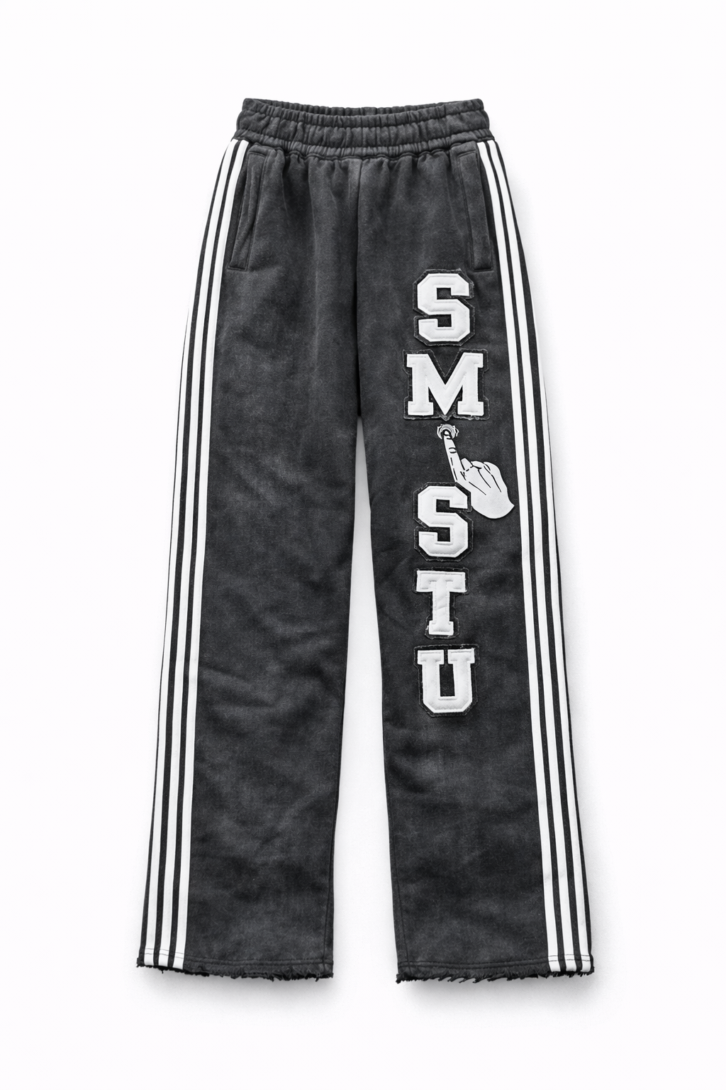 STRIPPED SWEATPANTS - BLACK